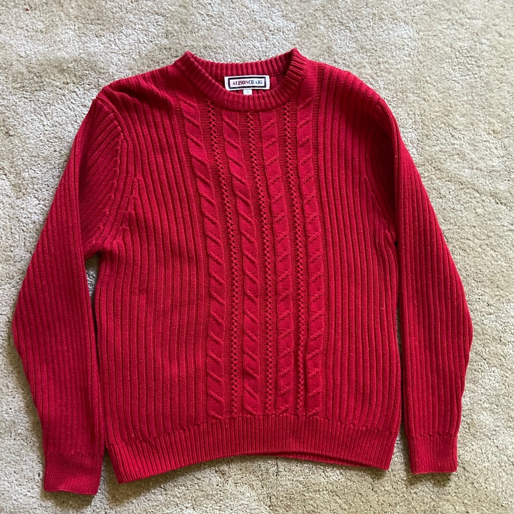 Red knit sweater